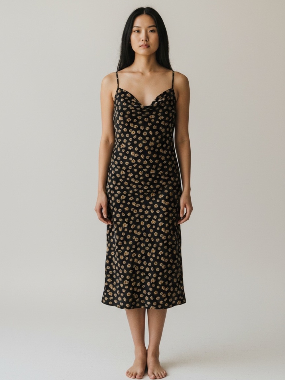 NWT, Size 4, We Wore What Women’s Black and Yellow Sunflower Sundress